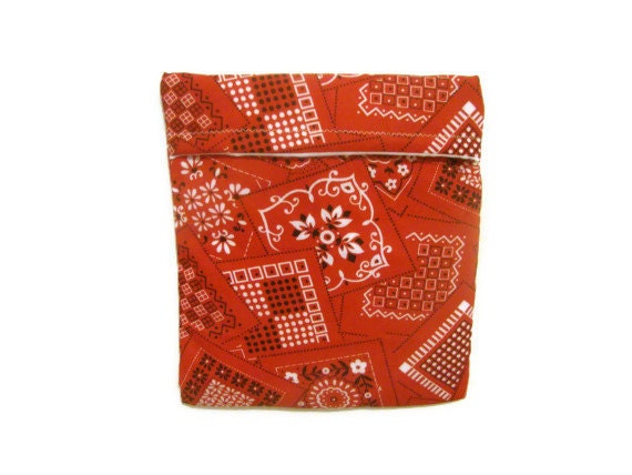 Microwave Potato Bag - Tortilla Warmer- Red and White- Western Red Bandana
