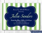 Green & Navy Bridal Shower Invitation. Modern Preppy Chevron Invite. DIY Printable Bridal Shower, Birthday Party or Baby Shower Invitation. Il_170x135