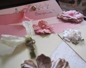 Romantic Pink Champagne Wedding Guest Book Alternative Vintage Style Chest  Including 70 Wish Cards
