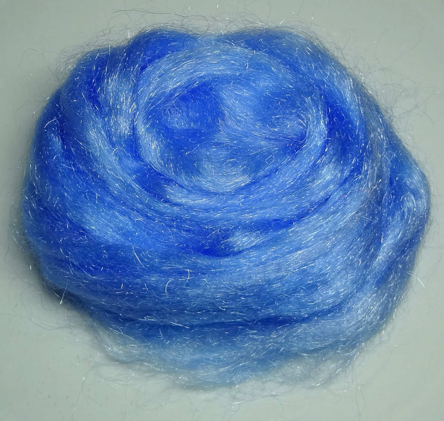 Hand Dyed Firestar "Blue Ice" Sparkle and Shine Fiber Add In