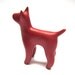 Little Dobie Dog sculpture burgundy bordeaux decoration hand made OOAK waz-O