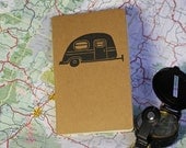 Vintage Camper, Moleskine, Travel journal. Small journal with inner pocket. Stationary. Notebook. Camping Journal