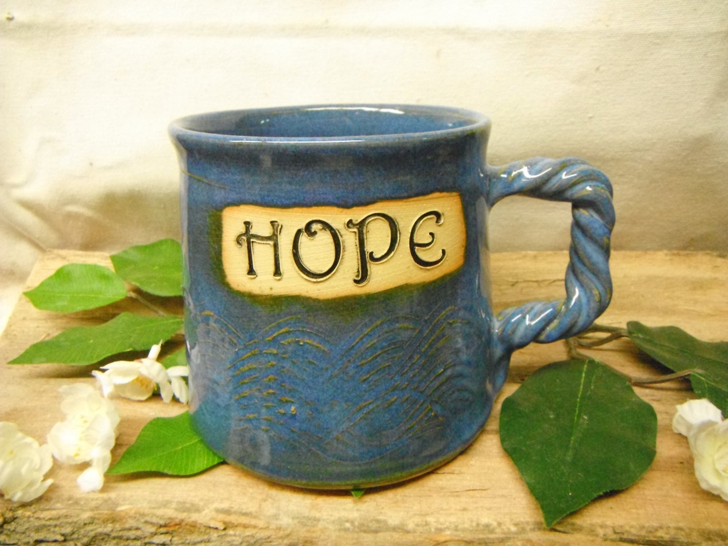 Jumbo Coffee Mug - HOPE - Inspirational - Cobalt Blue