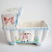 Vintage Baby Planter Rubens Japan Pastel Lamb Basket Cradle