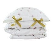 ORGANIC Toddler Bedding set - Stars - pink