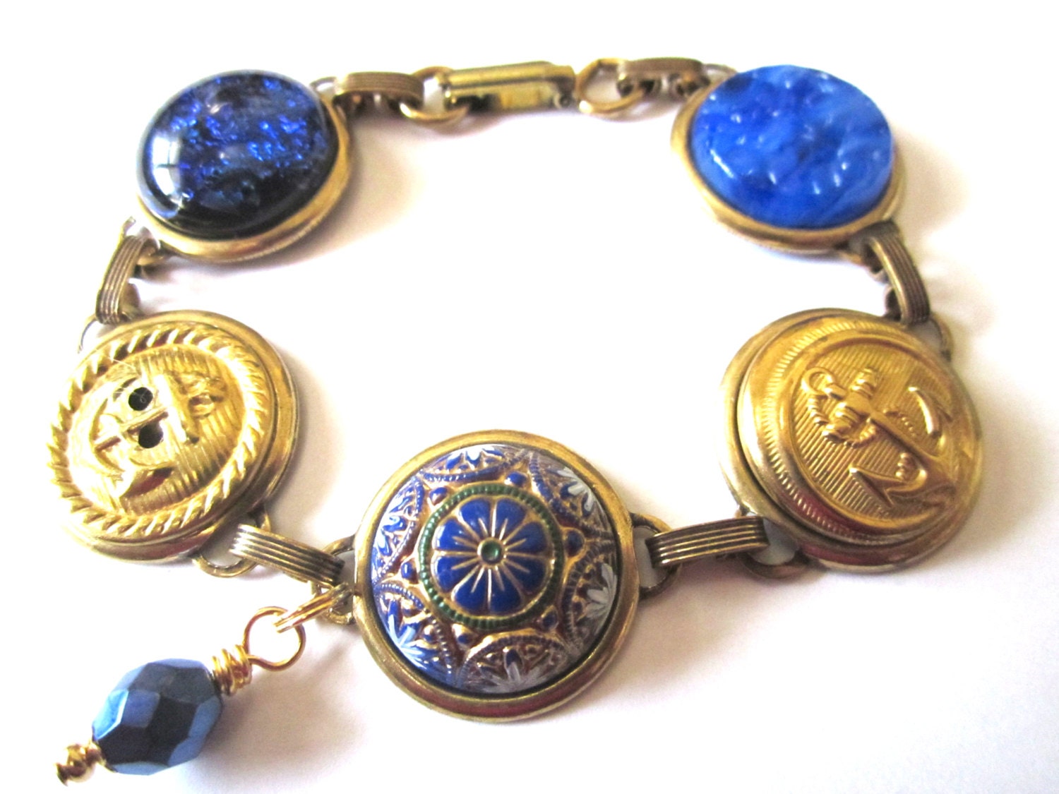 NAVAL ACADEMY, Navy antique uniform button bracelet. Blue & Gold. Navy mom, Navy wife, USNA mom