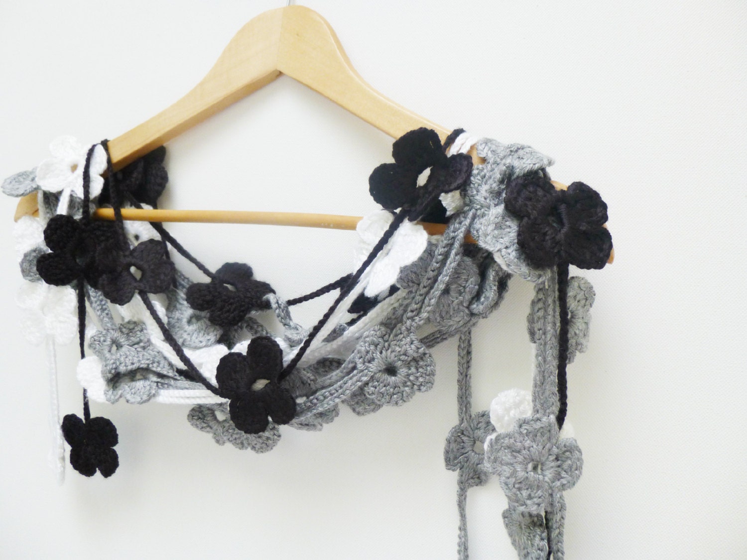 2013 fashion,summer,spring,Crochet Scarf Accessories, Floral scarf , Lariat scarf, Handmade Neck accessory,