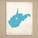 West Virginia Love State Customizable Art Print