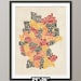 Typography Text Map of Germany Map, Art Print 24x36 inch (275)