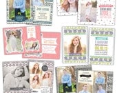 INSTANT DOWNLOAD - Graduation announcement bundle - Photoshop Templates - E839