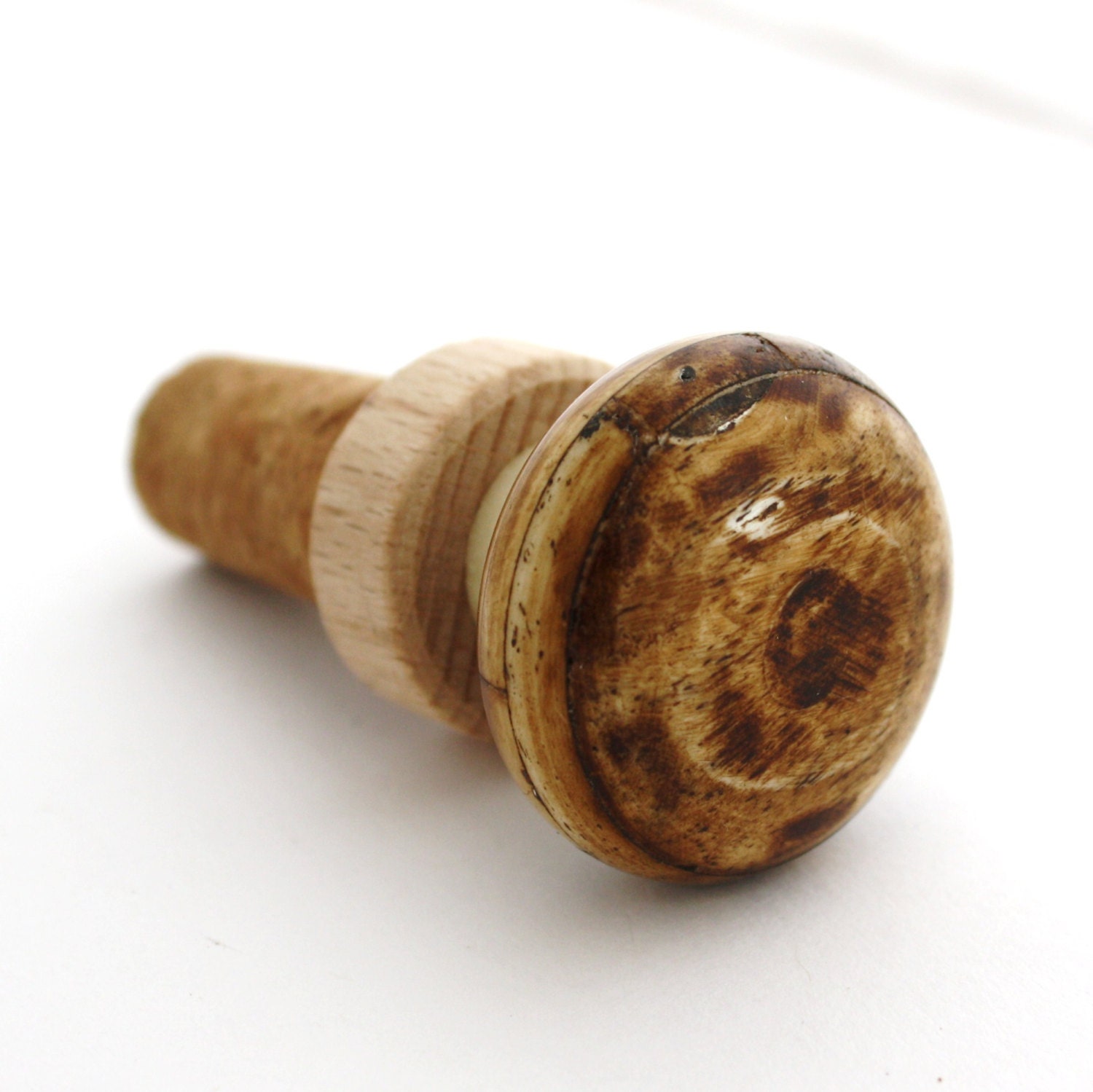 Wine Stopper, Wood inlay looking architectural piece on new cork, makes a unique hostess gift idea under 25
