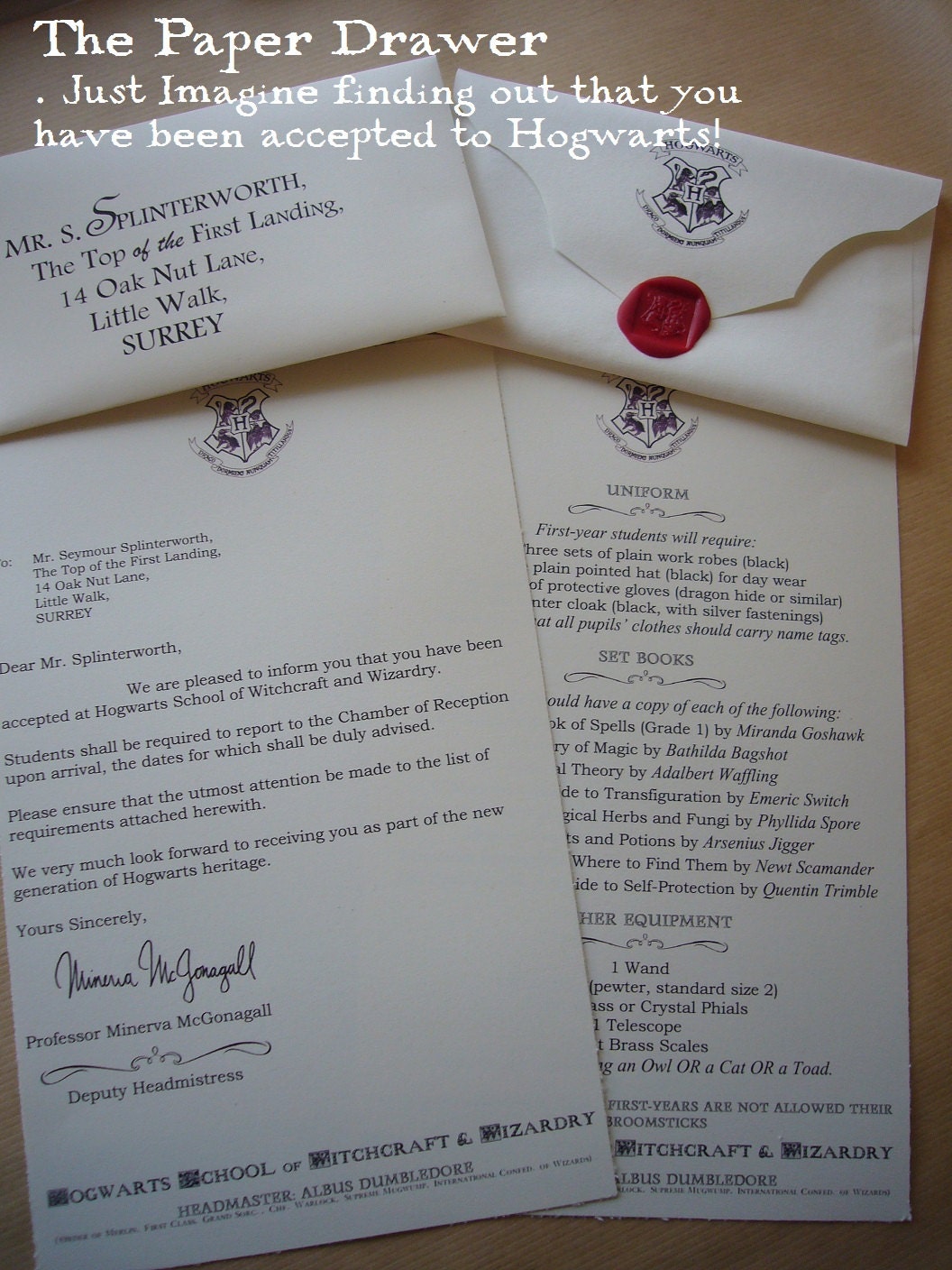 NEW HOGWARTS LETTER  Style (1) Typeset