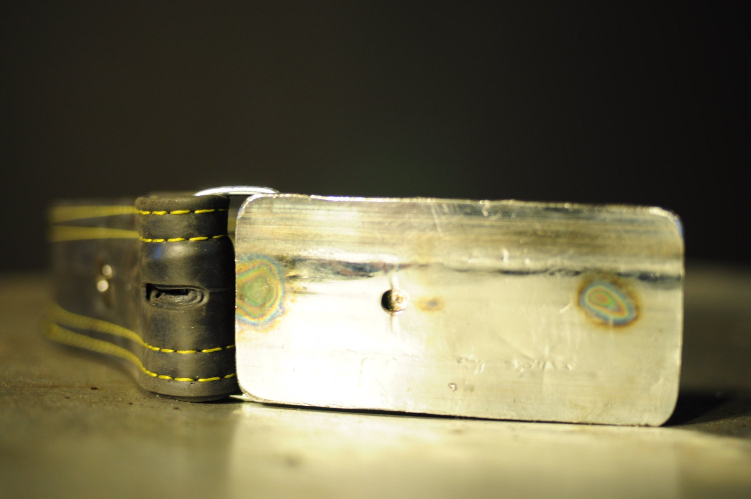 Smashed Chrome Bicycle Buckle - 100% Reclaimed Materials & Handmade
