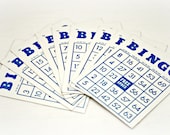 Vintage Bingo Cards Blue