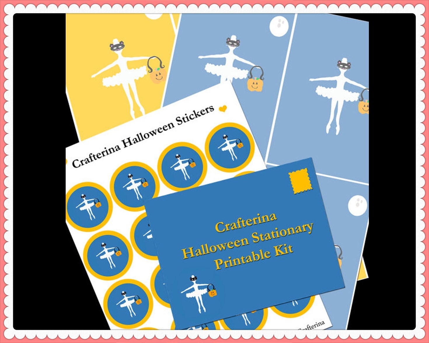 Halloween Stationary PDF Kit by Crafterina - DIY Craft - Trick or Treat