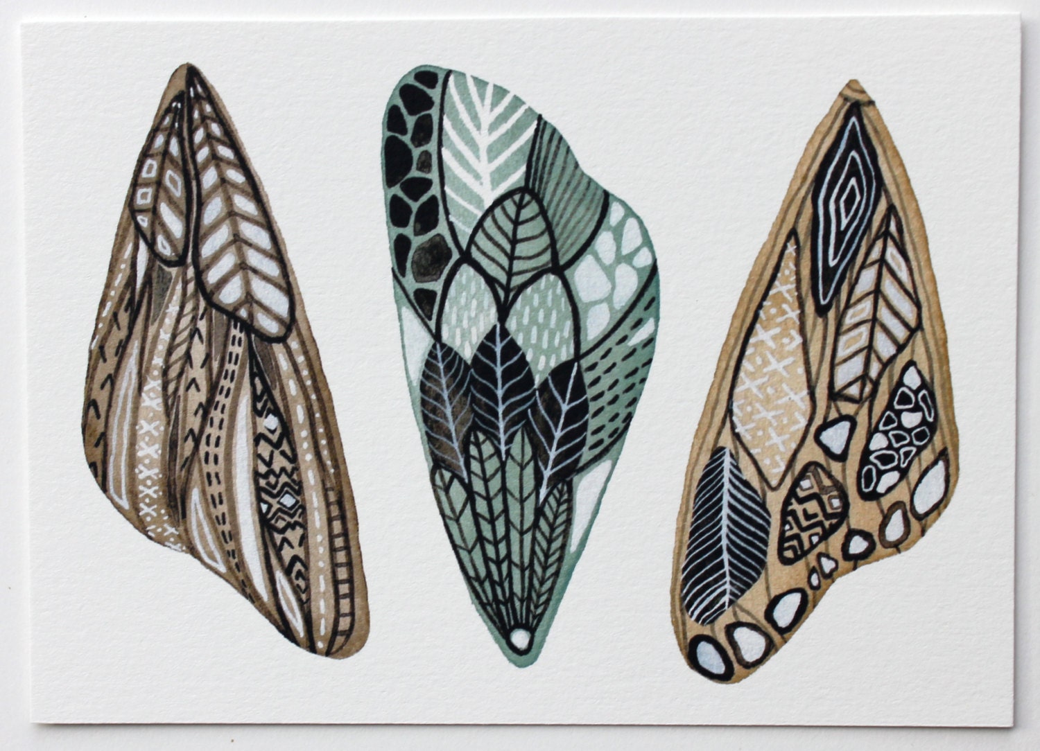 Wings Painting - Butterfly, Moth Watercolor Art Print - Archival Fine Art Print