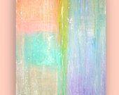 Abstract Acrylic Painting on Gallery Canvas Titled: Carnival Glass II 48x60x1.5" by Ora Birenbaum