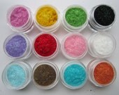 Last One. Loose Glitter Flocking Powder. Assorted Color. 12 Piece Set. Perfect for Nail Art.