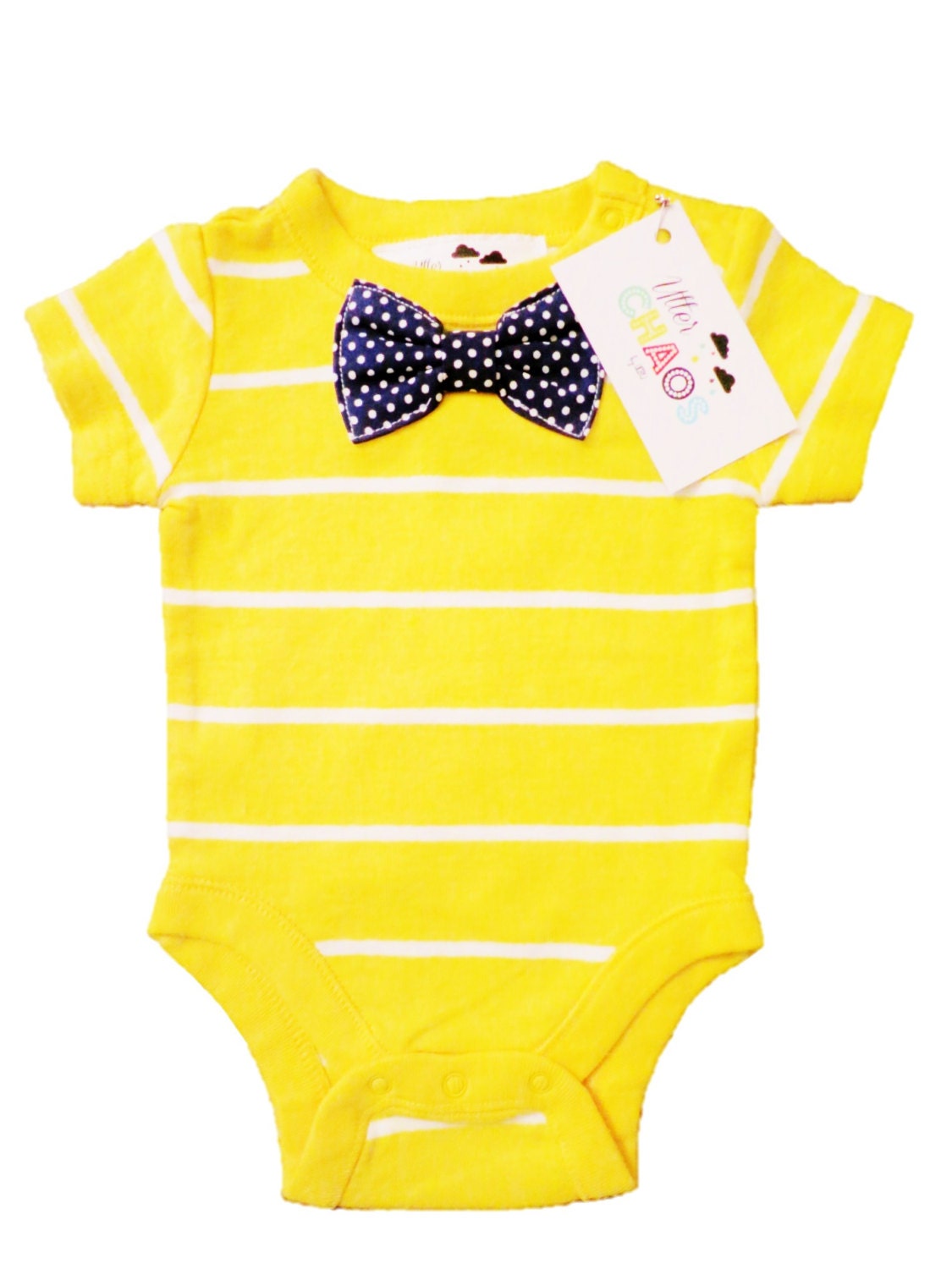Baby Boy Multi-stripe onesie with dot Tie