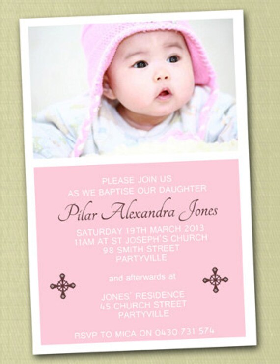 Photo Personalised Baptism/Christening Invitations - You Print Il_570xn