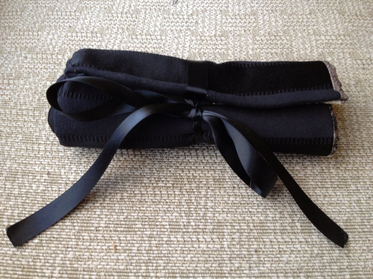 Black Silk Stripes Jewelry Wallet