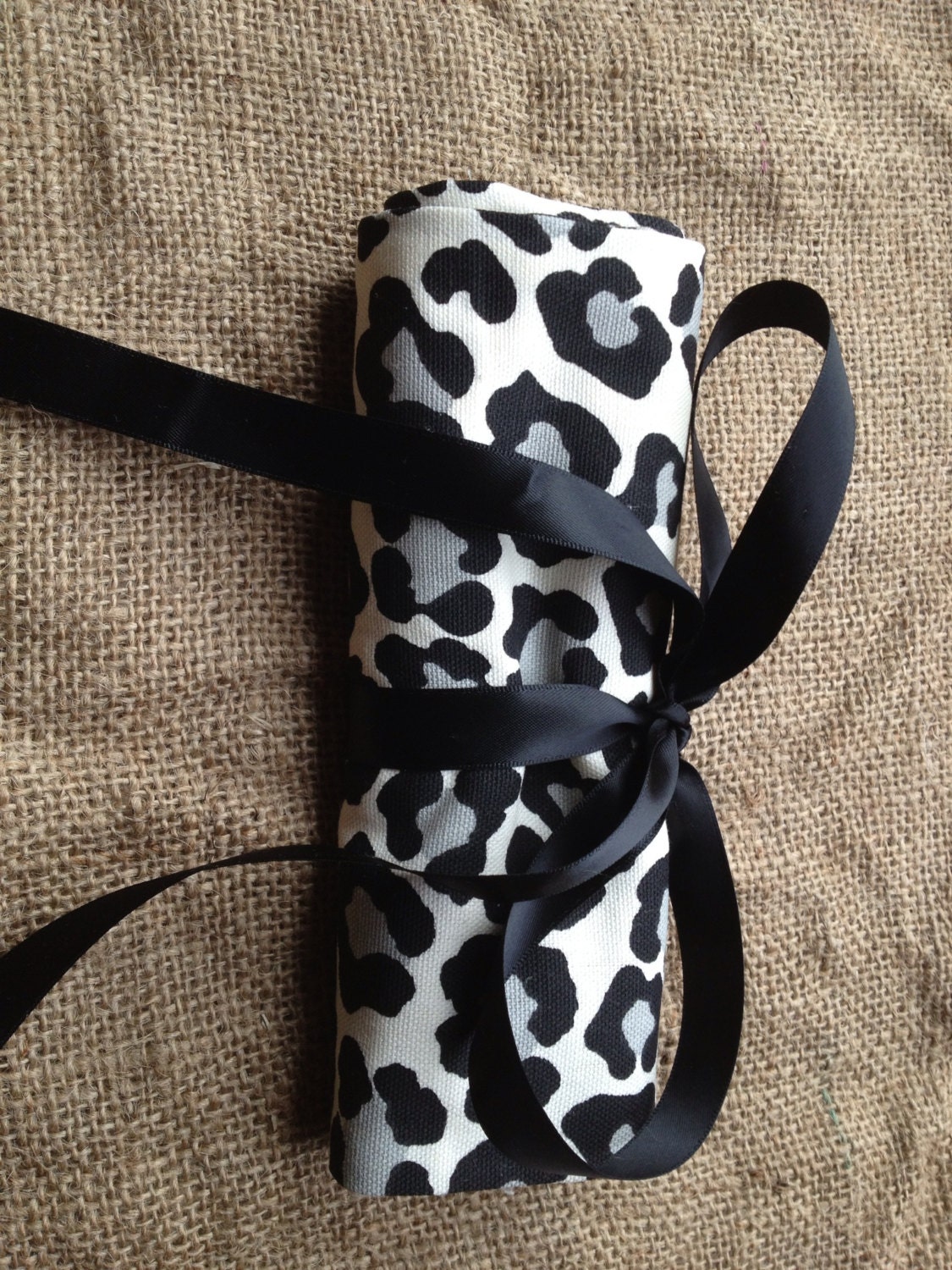 Black and Gray Cheetah Print Jewelry Wallet