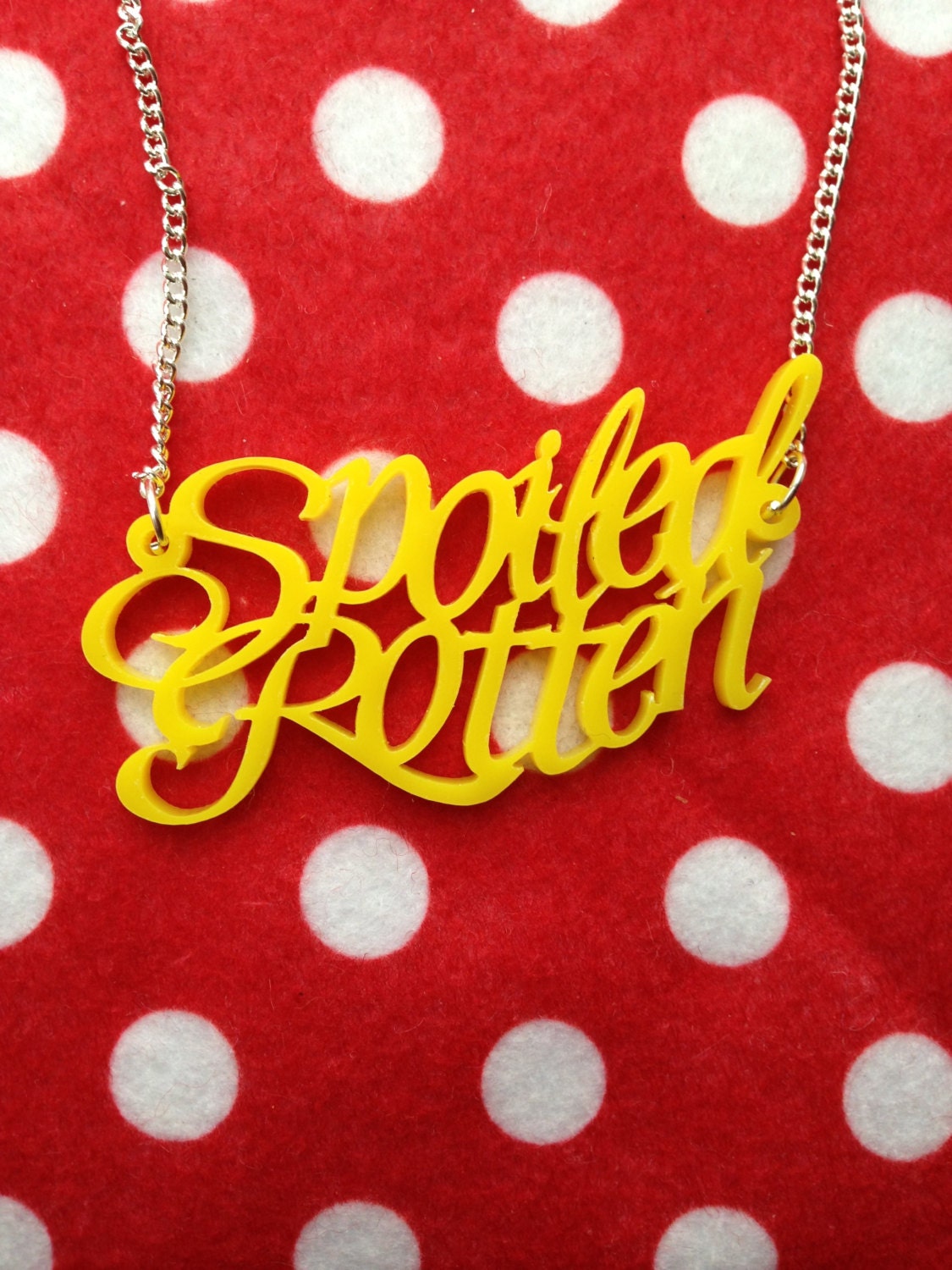 Yellow Acrylic Spoiled Rotten Necklace