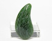 Green Natural Nephrite Jade Carved Leaf Cabochon 11.5 carats  Free US shipping