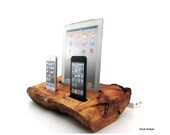 Live Edge Cedar iPad and Dual iPhone 5 Docking Station - Made to order