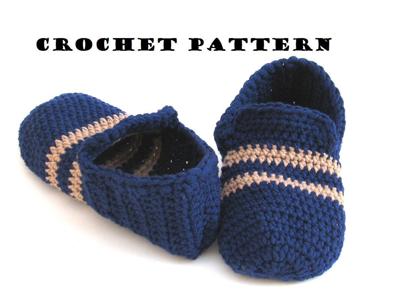 Crochet Pattern, Men's Slippers, PDF,Easy, Great for Beginners, Shoes Crochet Pattern Slippers,  Pattern No. 23