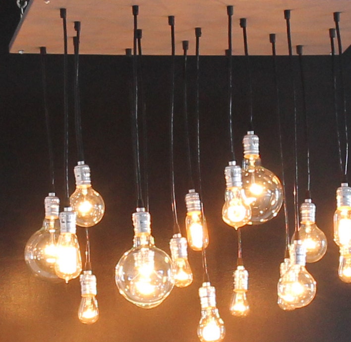 Industrial Chandelier with vintage bulbs