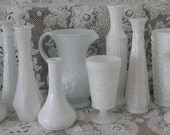 Milk Glass Vase Set FREE SHIPPING to the US  10 All Different  Wedding Bridal Shower Party Decoration