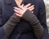Don't Be Grey: Wool blend arm/wrist warmers, felted, fingerless gloves, up-cycled, handmade-woodland