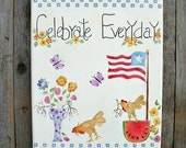 Handpainted Americana Canvas. Patriotic Home Decor. Inspirational. Colorful Art.  Original. 11x14