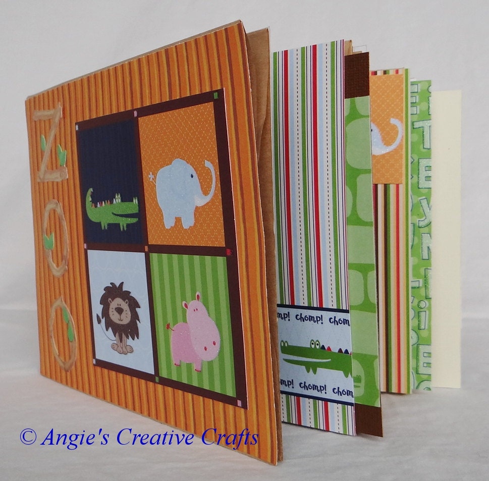 Pre Made Mini Scrapbook/Album - Zoo Theme