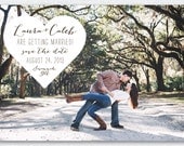 Save the Date Photo Postcard - Big Photo Big Heart with Script (or 5x7)