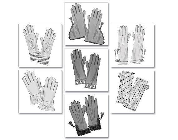 Victorian, Edwardian,  Jane Austen/Regency Style Gloves Pattern: Butterick 5370