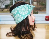 Mint Green Head Wrap - Vintage Inspired Bandana - Knotted Headband - Womens Hair Wrap