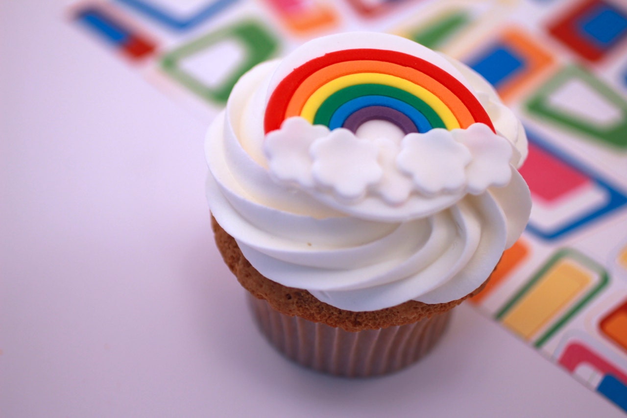 Rainbows Fondant Cupcake Toppers