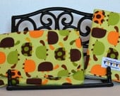 Diaper Clutch and Changing Pad/Busy Bag - turtle, modern, green, brown