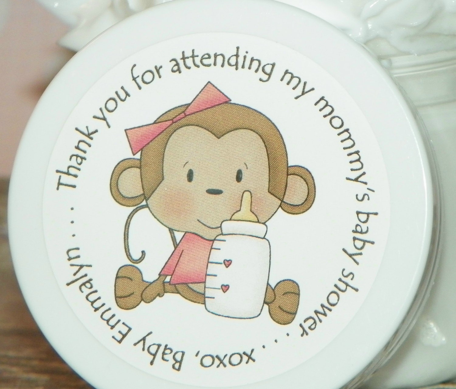 Baby Shower Favors - Personalized Whipped Body Butter (Thirsty Monkey - Girl)