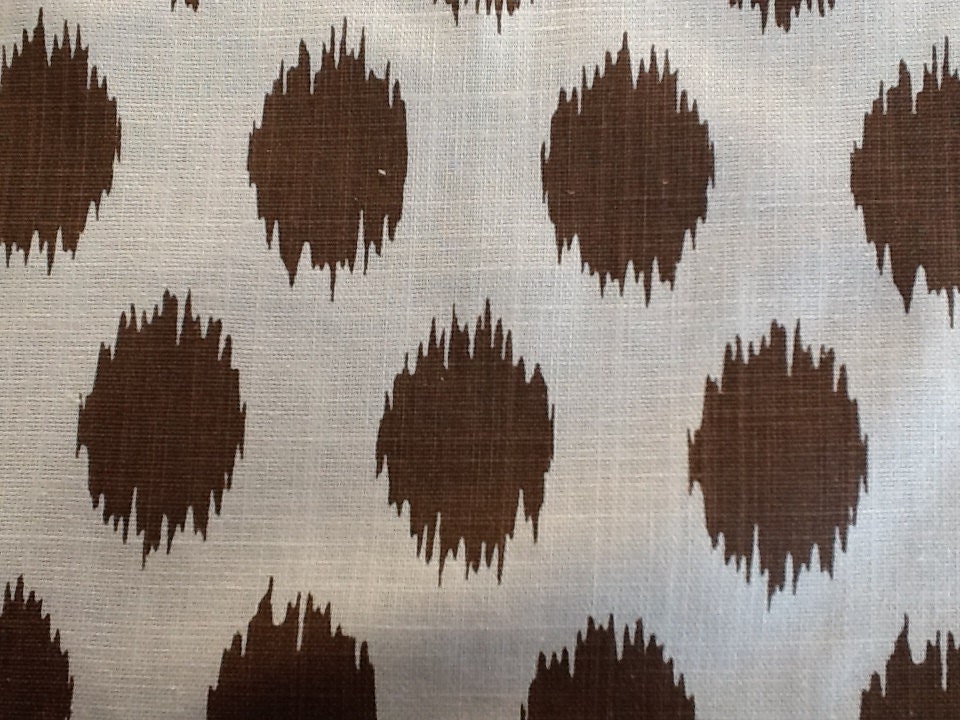 Ikat dots straight valance in brown, black or grey