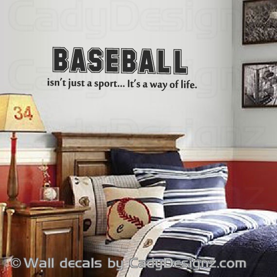 Baseball Vinyl Wall Decal - Sports Room Decor - Childrens Decor - Wall Quote - Isn't Just a Sport, It's a Way of Life - 32x9