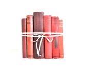 Red/Coral/Pink Book Collection - Vintage Books Home Decor