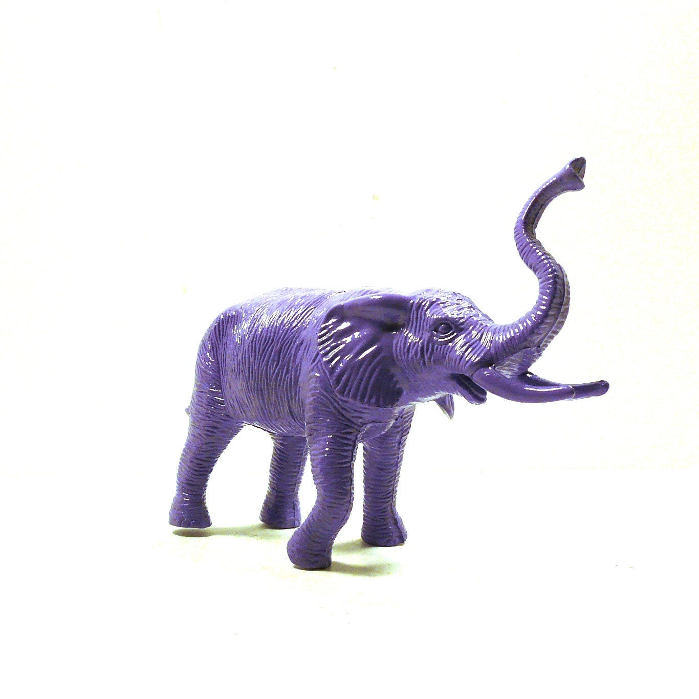 elephant figurine, kids decor, purple lavender lilac, home decor, upcycled toy, elephants, funky, animal figurines