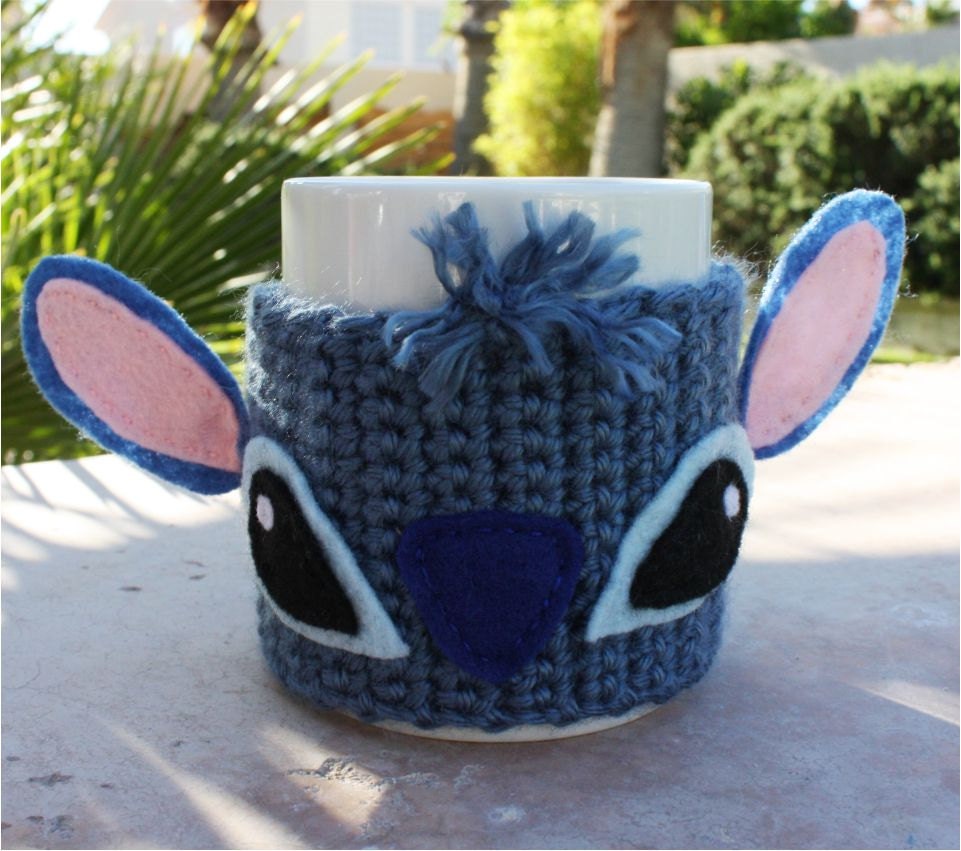 Stitch -ish Coffee Mug Tea Cup Cozy - Blue Alien Disney -ish Lilo & Stitch Handmade Sleeve