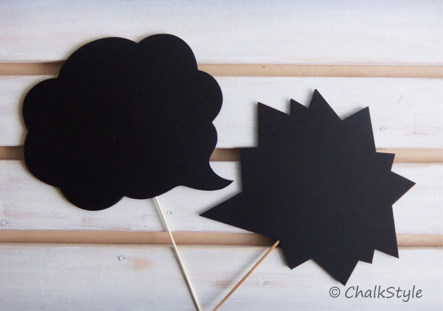 2 Large CHALKBOARD Speech Bubble Photo Booth Props Two Sided Chalk Boards for Wedding Photos, Engagement, Pregnancy Pictures Il_570xn