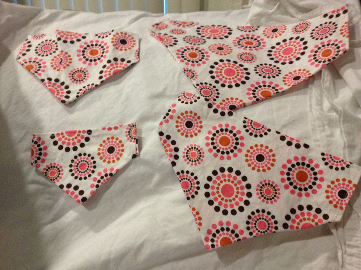 Pink and Brown Circles Over the Collar Bandana