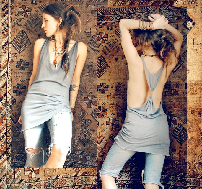 since i've been loving you. foxy tank dress. organic bamboo hemp jersey fabric. choose your hand dyed color. 'made to order'
