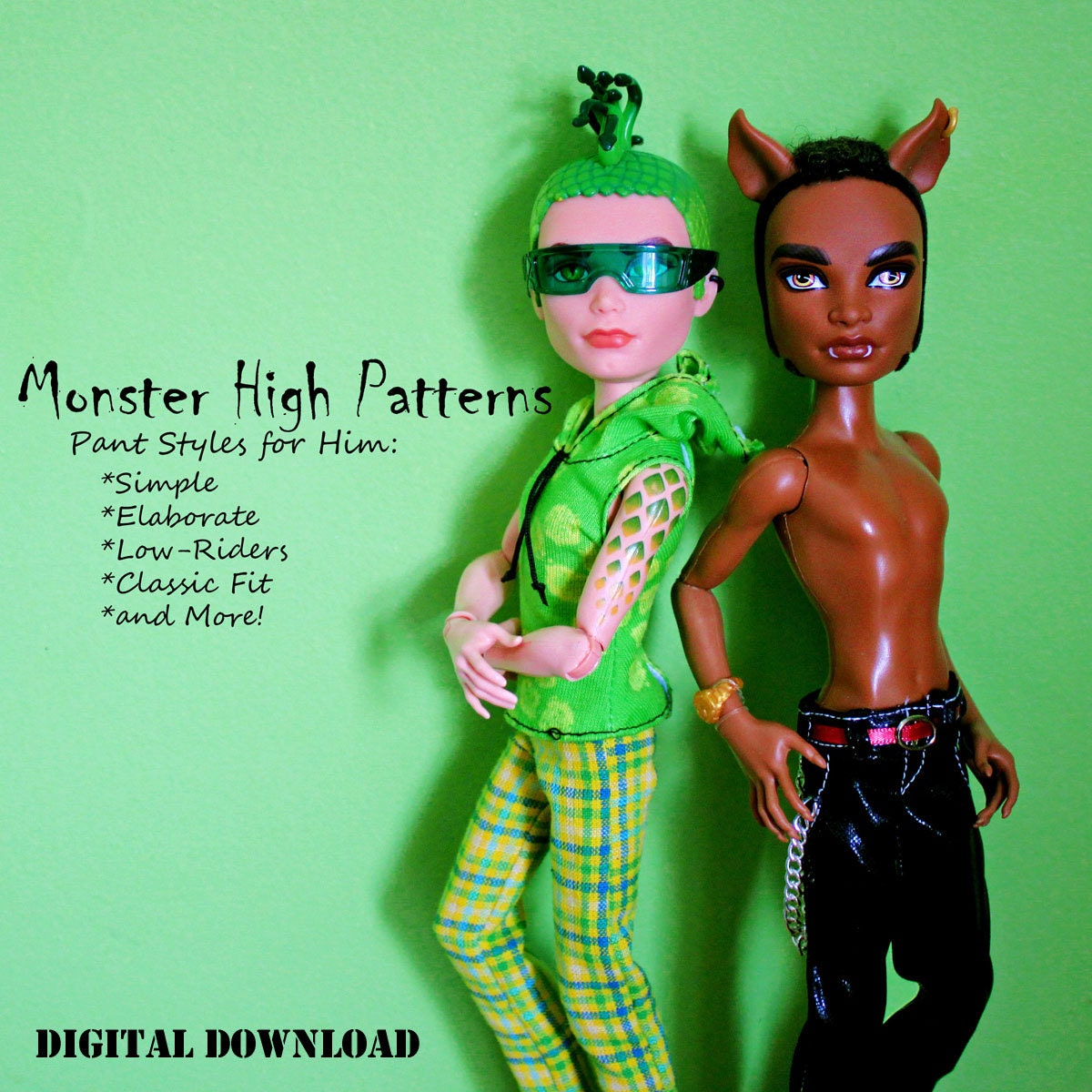 Easy Monster High Boys' Pants doll pattern